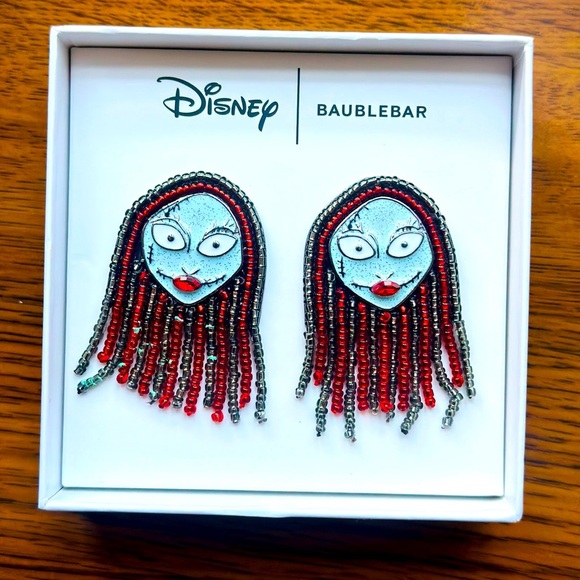 Disney Baublebar Earrings Nightmare Before Christmas Sally Stud Beads Christmas